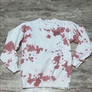 Summer Fridays White and pinkish Tie-Dye Crewneck Sweatshirt  small